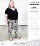 Poppy easy fitting pants for woven fabrics (PDF)