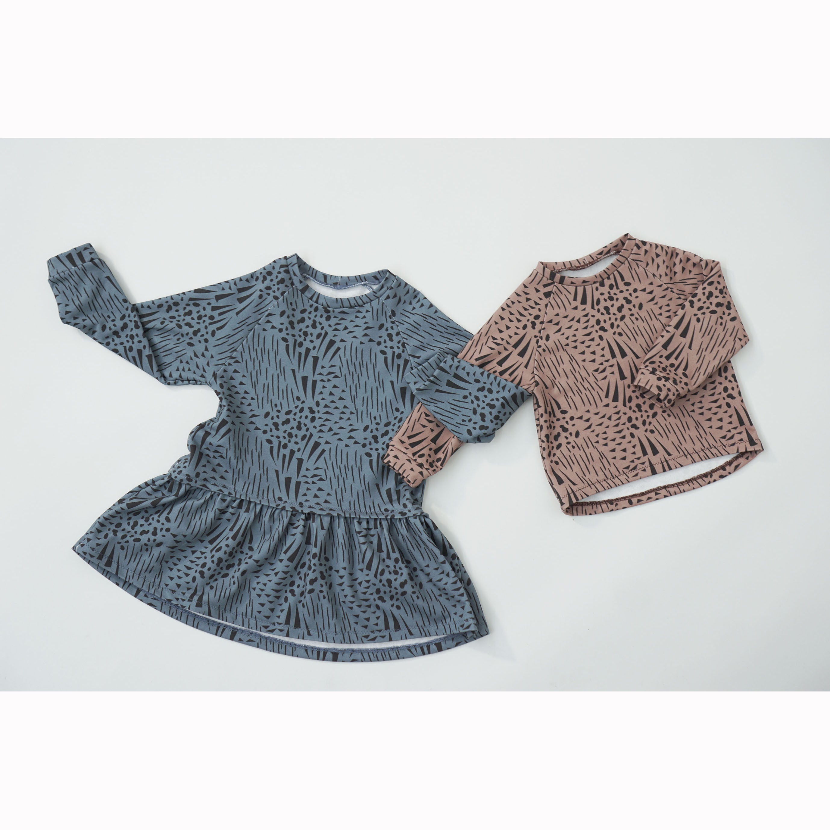Kids, Girls 2 in 1 Layered Sweat Dress PDF Sewing Pattern, Ages 1-11 years