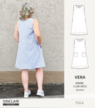 Vera A-line woven dress with pockets (PDF)
