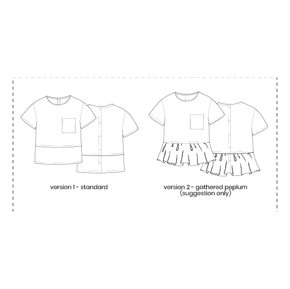 Childrens Woven T-shirt/Top PDF Sewing Pattern