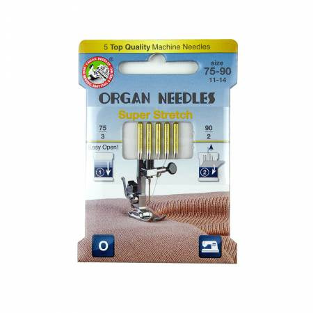 Organ 10 Nadeln für Nähmaschinen Super Stretch Mix 75-90 Organ 10 Nadeln für Nähmaschinen Super Stretch Mix 75-90