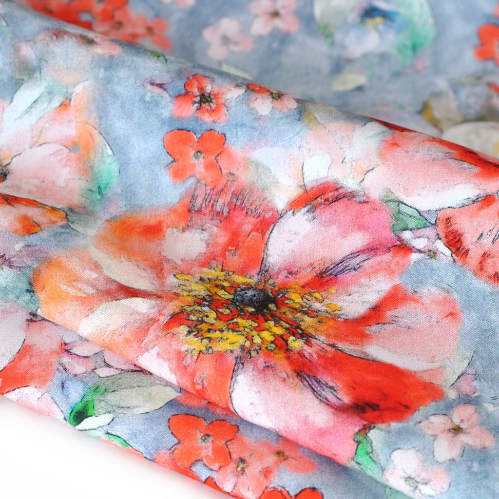Off White With Denim Ditsy Floral Printed 55 Light-weight Rayon Challis  Fabric by the Yard Style P-1692-698 -  Canada